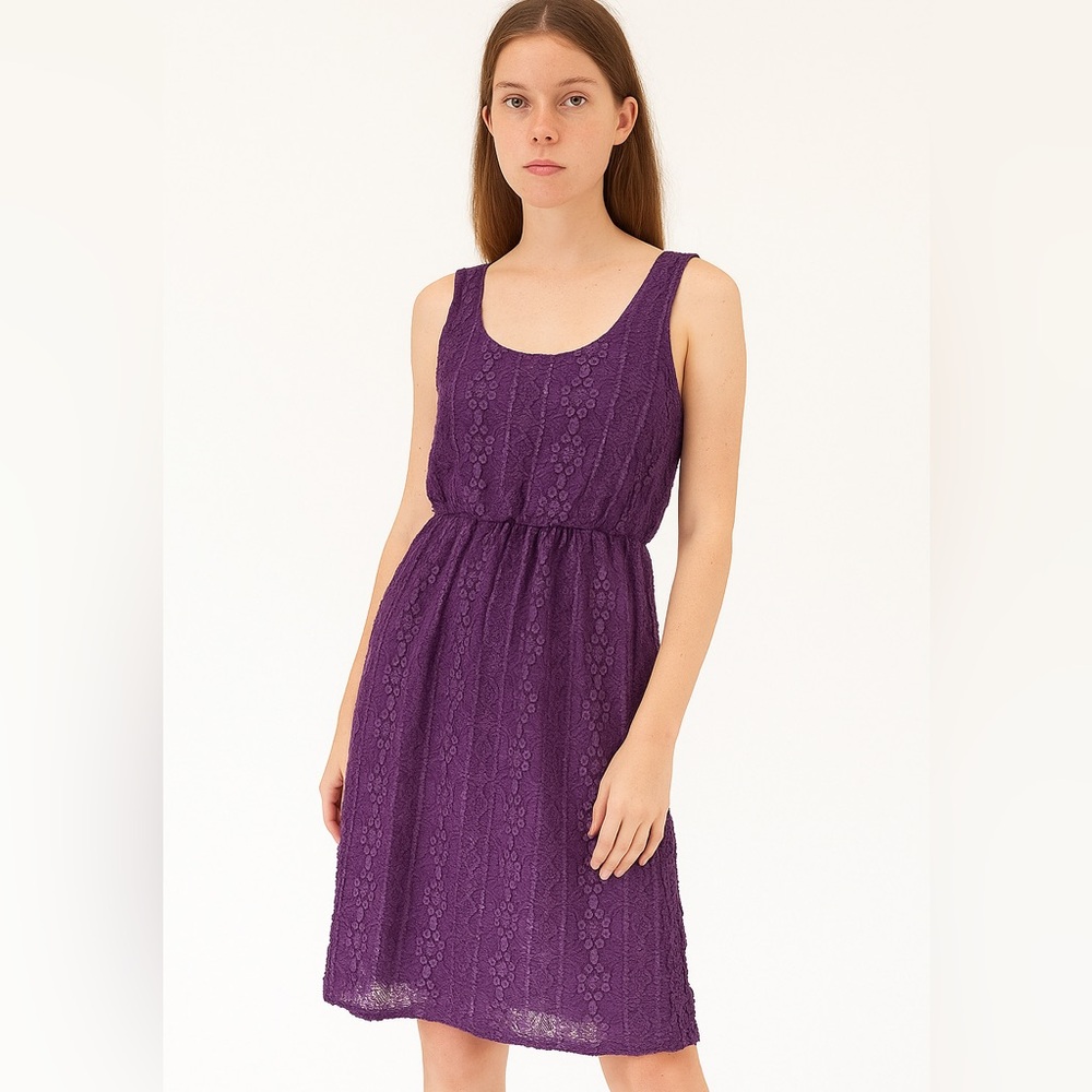 Candies Purple Lace Sleeveless Dress size small